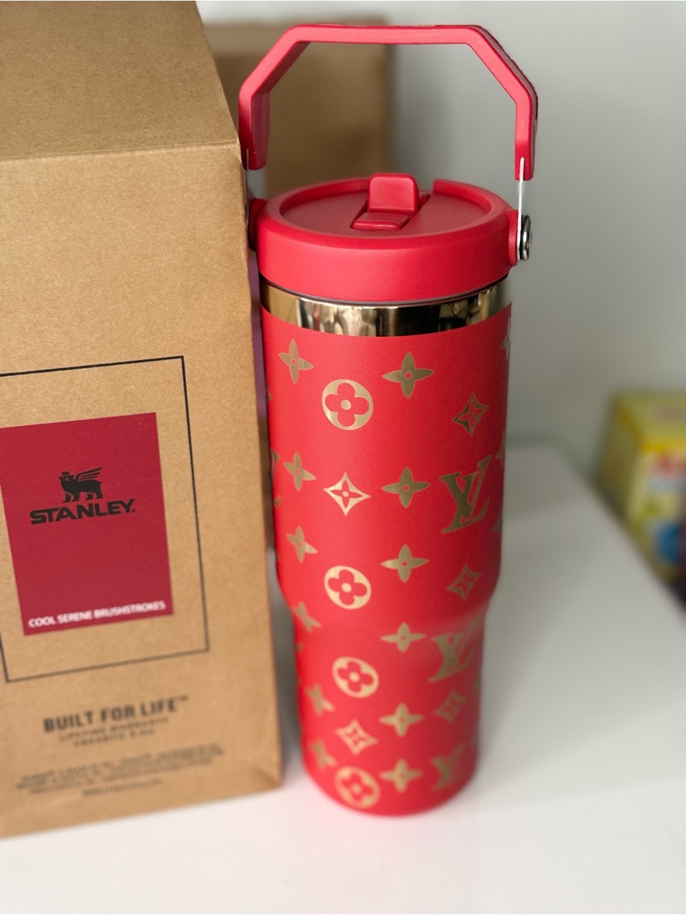 New! Stanley x Red Tumbler with Gold Monogram 30 oz - Picture 6 of 7
